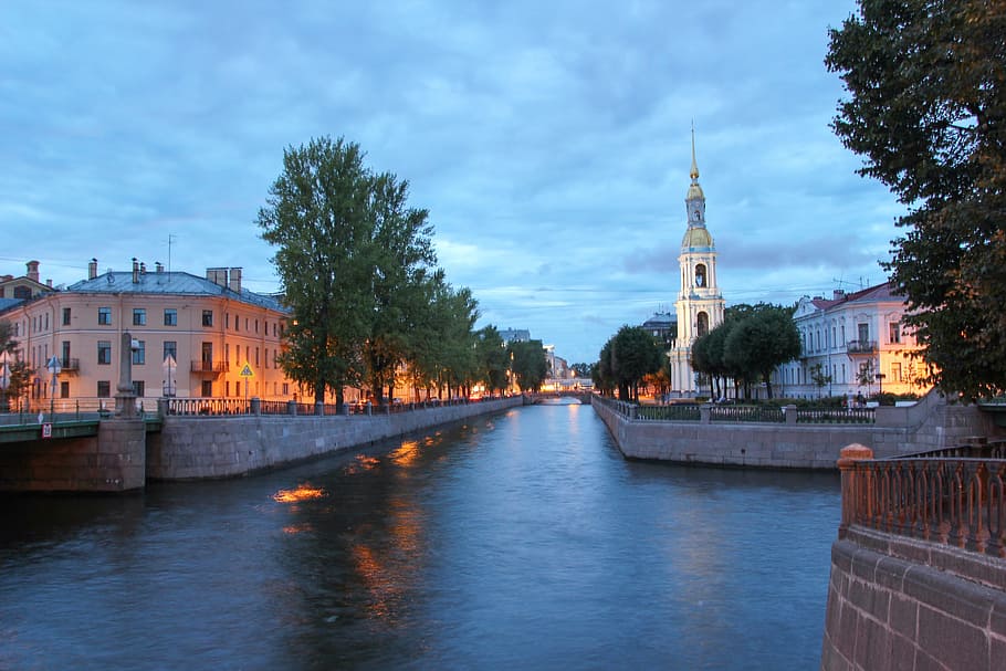 petersburg, saint, spb, russia, night, summer, island, tower, cathedral, town