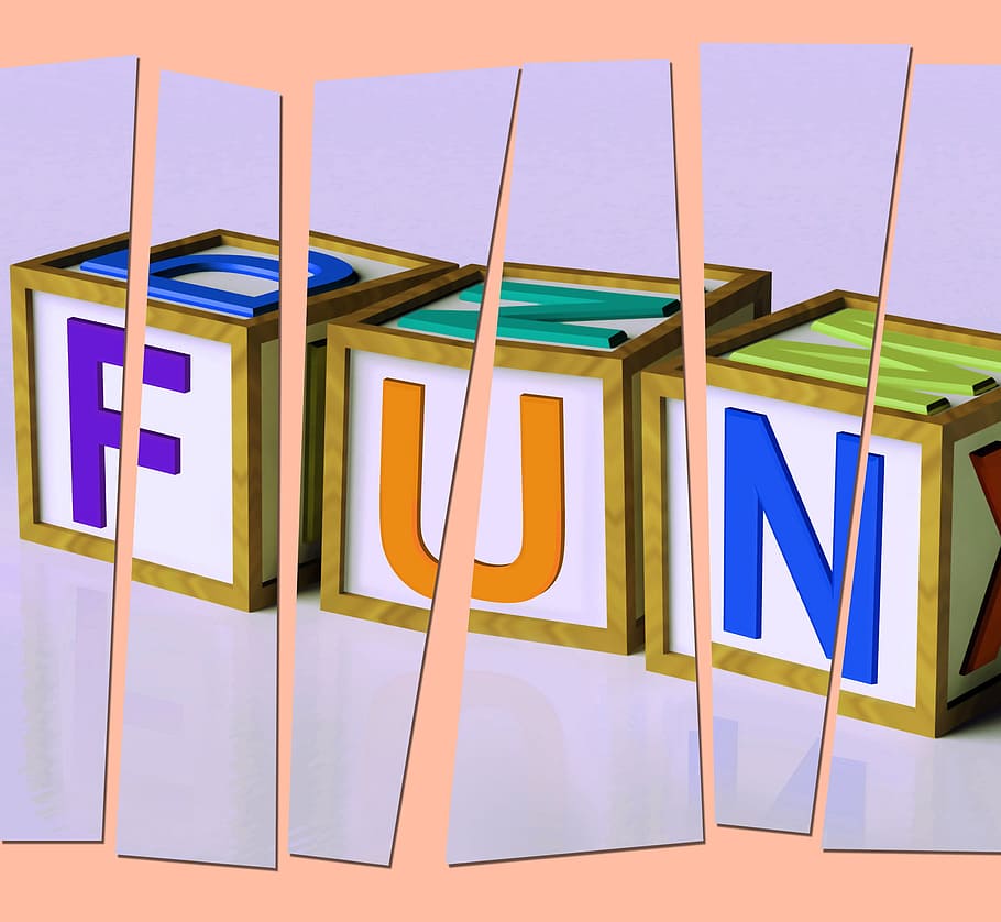 fun, letters, meaning, joy, pleasure, excitement, amuse, amusement, blocks, enjoy