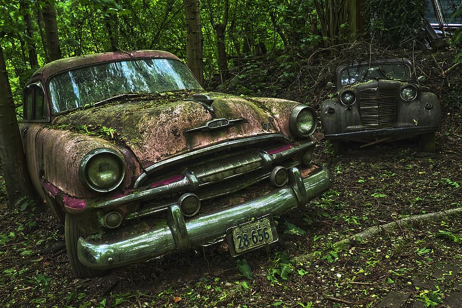 Auto, cementerio de autos, oldtimer, viejo, óxido, inoxidable karre, oxidado, nostalgia, restos, chatarra