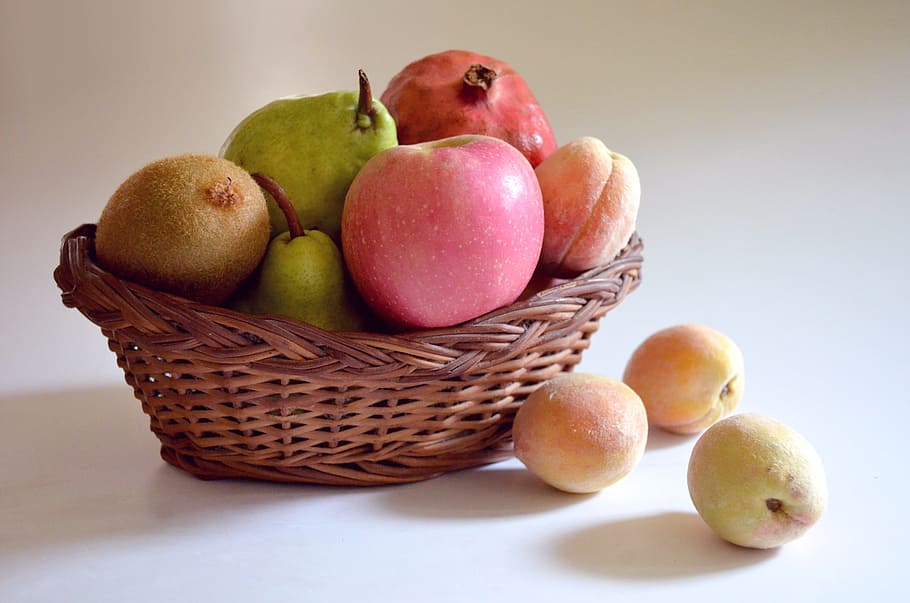 mixed fruits, food, healthy eating, food and drink, wellbeing, freshness, fruit, container, basket, still life