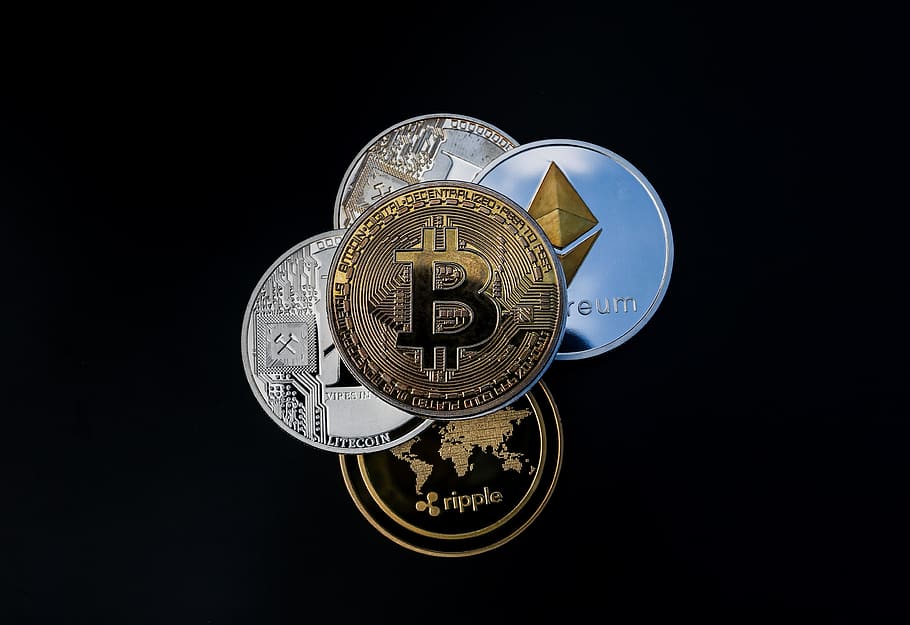 cryptocurrency, coin, blockchain, money, virtual, bitcoin, ethereum, golden, pay, btc
