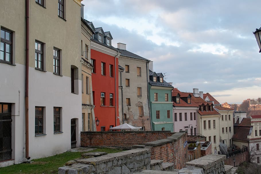 Lublin, casas, color, casco antiguo, itinerario, en casa, calle, pendiente, casa, historia