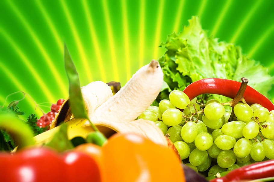 fruit, vegetable, healthy, market, heap, vegetarian, meal, lemon, red, diet