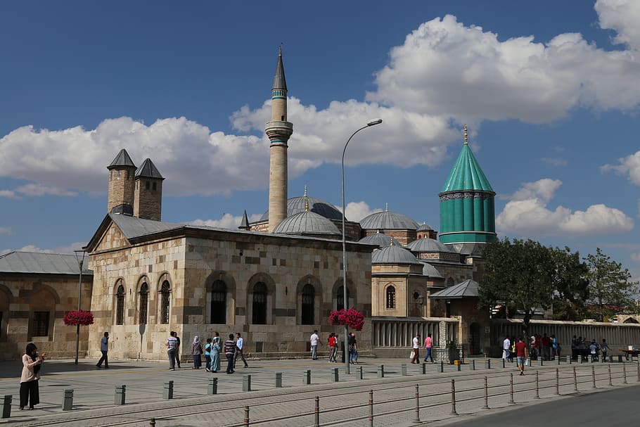 mevlana, konya, cami, museum, turkey, minaret, dome, islam, dervish, mysticism