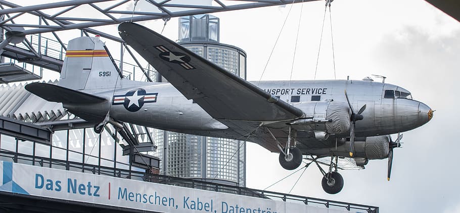 aircraft, candy bomber, berlin, museum, tourists, airport, transport system, propeller plane, douglas, technology