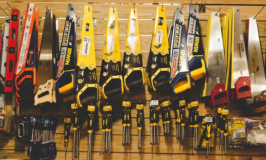 herramientas, herramientas de trabajo, taller, equipo, carpintero, metal, mantenimiento, reparación, deshuesadora, destornillador