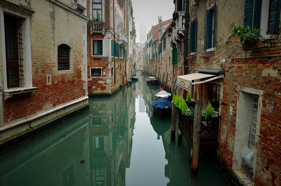 architecture, house, street, old, town, canal, travel, gondola, venice, building exterior