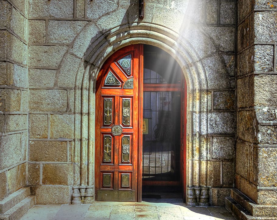 door, church, architecture, old, gate, portal, chapel, wall, ornament, metal