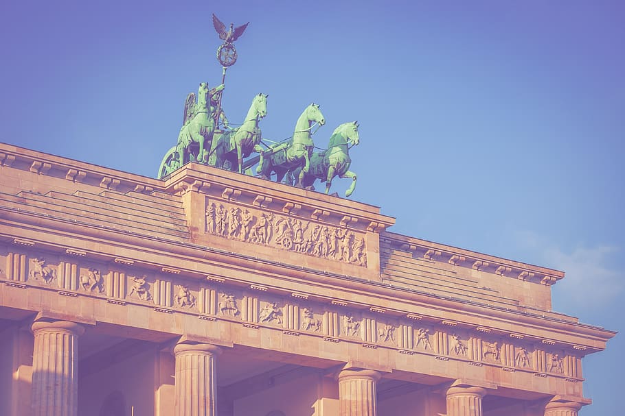 gerbang brandenburg, berlin, arsitektur, bangunan, tengara, masukan, tujuan, quadriga, sejarah, terkenal