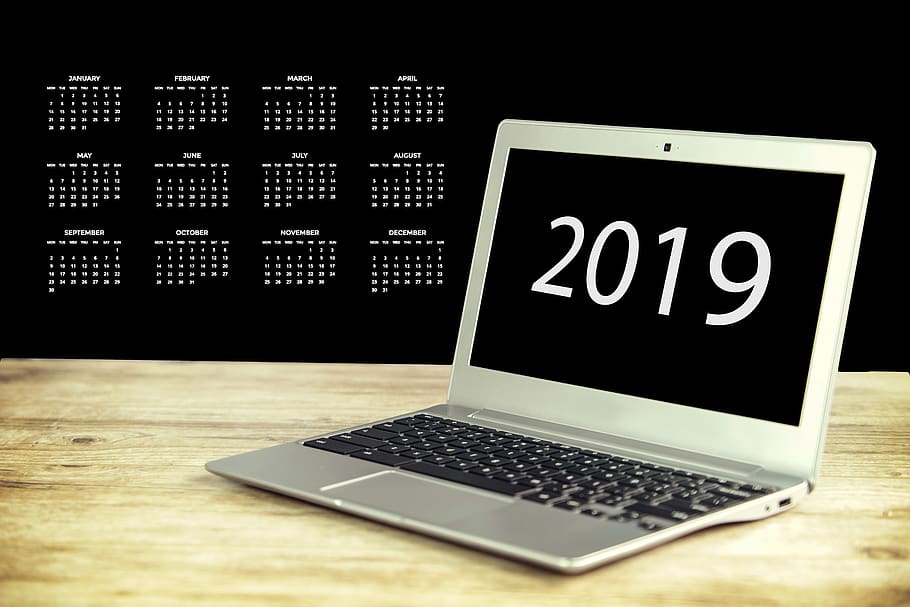 new year's day, years beginning, laptop, agenda, screen, calendar, schedule plan, year, date, appointment