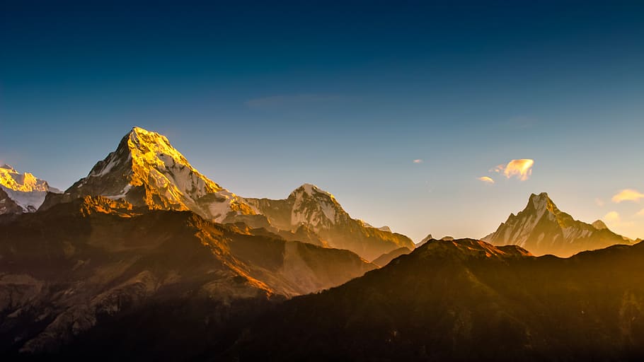 annapurna, fishtail, hiunchuli, nature, himalayas, outdoor, travel, mountain, nepal, sky