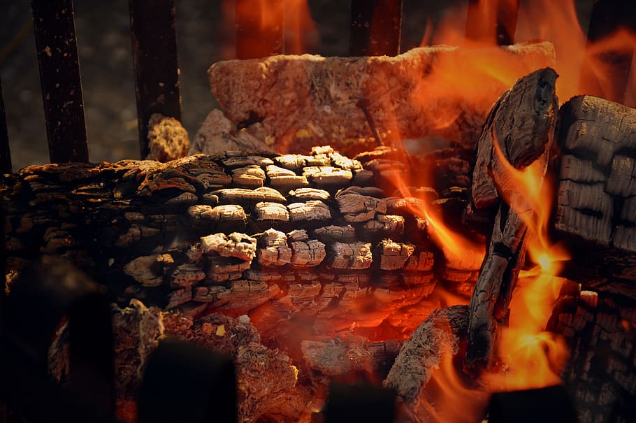 fire, wood, fire bowl, flame, embers, burn, heat, glow, campfire, heat - temperature