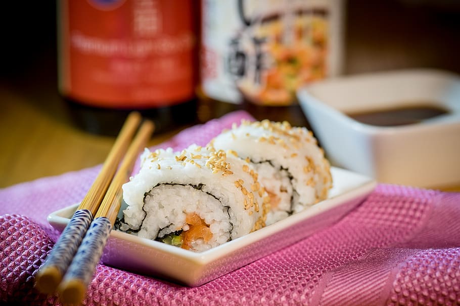 Nasi, makanan, sushi, bambu, gourmet, menurut tradisi, Jepang, makan, eksotik, kedelai