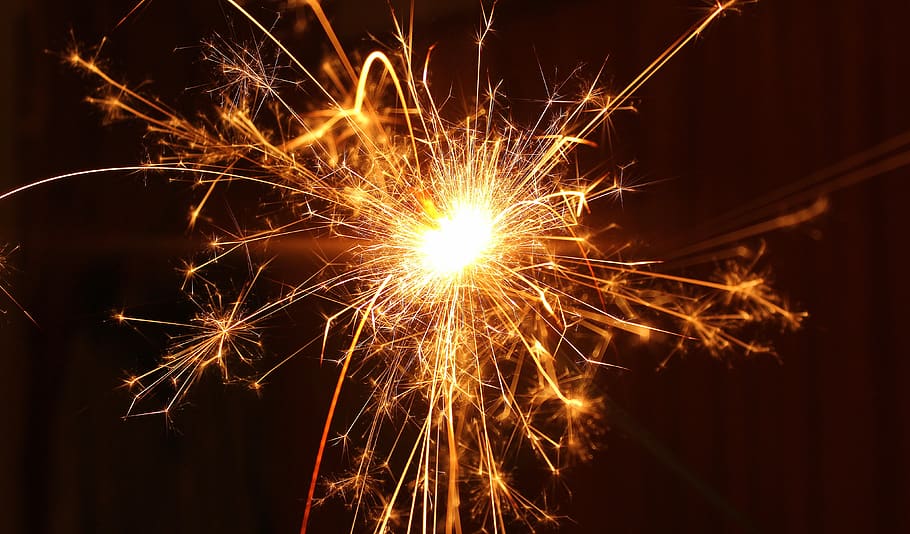 new year's day, new year's eve, fireworks, spark, sparkler, the ceremony, light, the darkness, energy, the adoption of