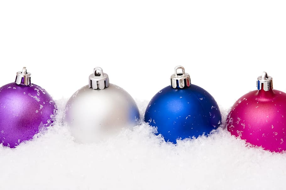 bola, perhiasan, pernak-pernik, natal, close-up, warna, dekorasi, liburan, terisolasi, riang