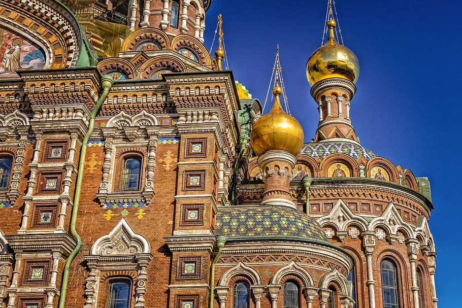 church, risen church, russia, st petersburg, onion domes, architecture, religion, orthodox, gold, spilled blood