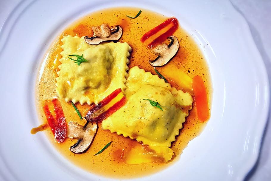 ravioli pasta, food and Drink, pasta, pastas, food, healthy eating, plate, ready-to-eat, freshness, wellbeing