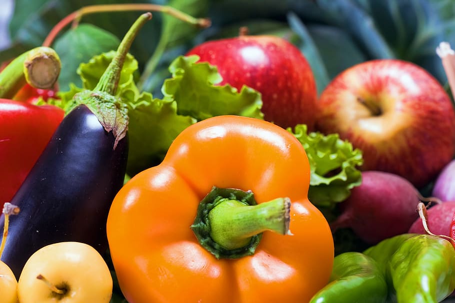 diet, makanan, segar, kelompok, sehat, alami, nutrisi, lada, sayur, sayuran