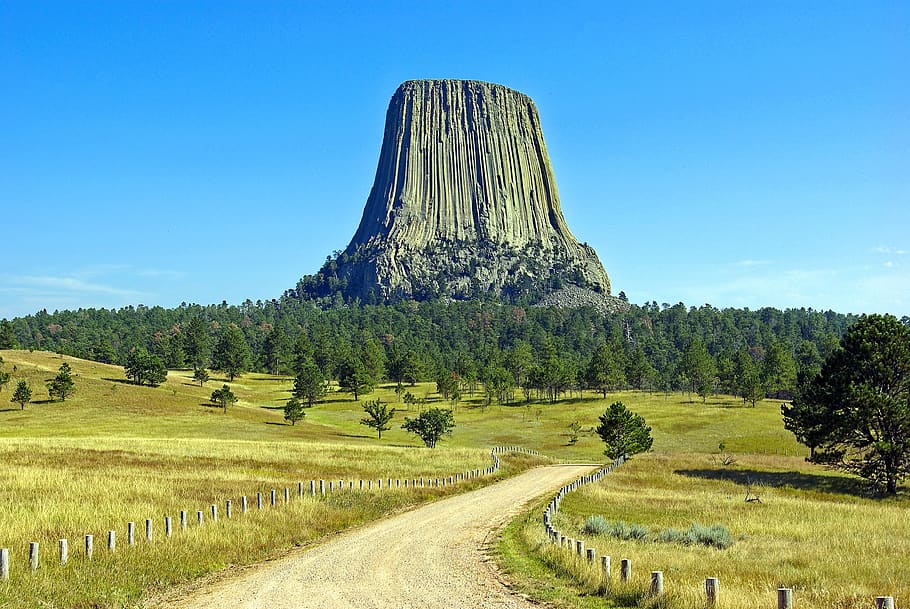 wyoming's devils tower, devils tower, wyoming, nature, landscape, rock, national, monument, usa, tower