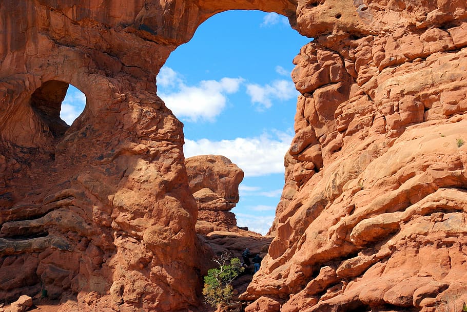 turret arch, sandstone, fin, arches, national, park, landscape, utah, geology, scenic
