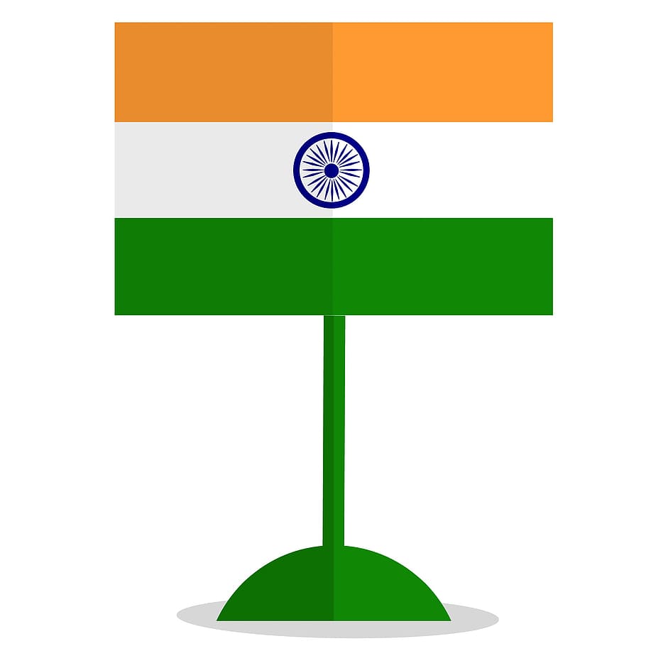 ilustração, bandeira, bandeira indiana, nacional, símbolo, bandeira da índia, país, simbolismo, açafrão, branco