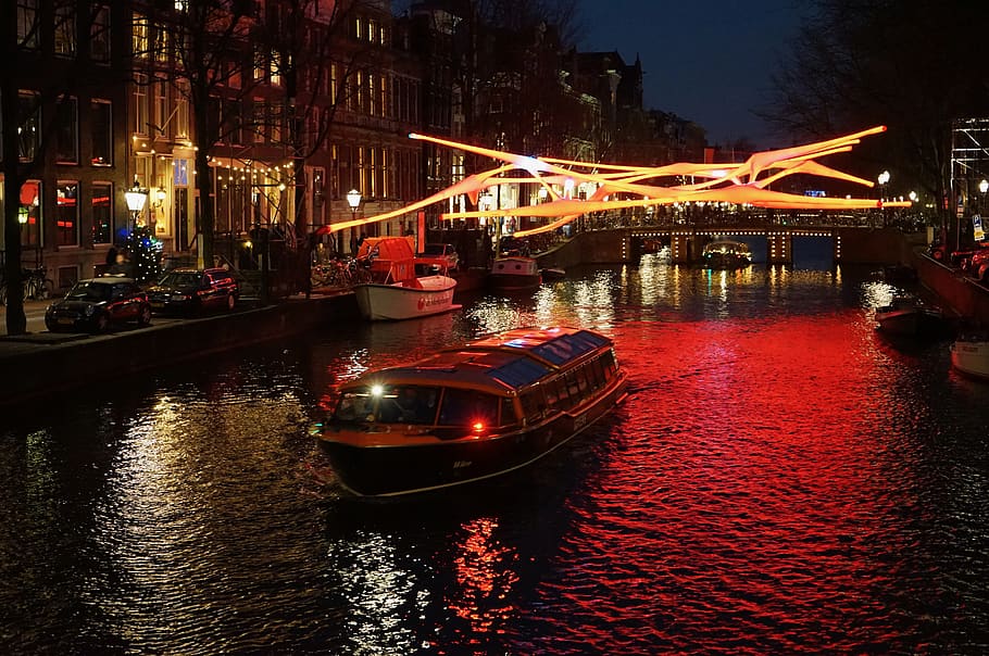 amsterdam, canals, holland, netherlands, channel, city, waterway, river, bridge, houses