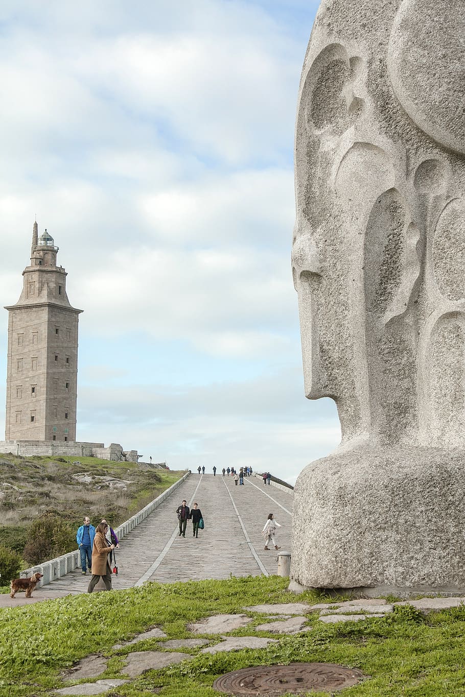 tower, lighthouse, architecture, historical, tower of hercules, monument, old, la coruna, corunna, galicia
