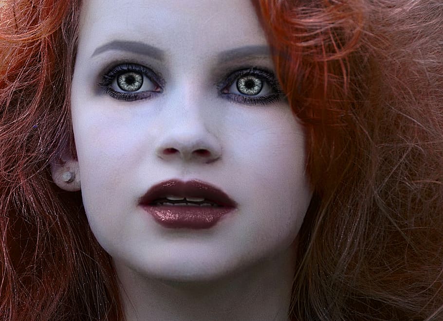 woman, carnival, make up, creepy, girl, fantasy, horror, face, zombie, dead
