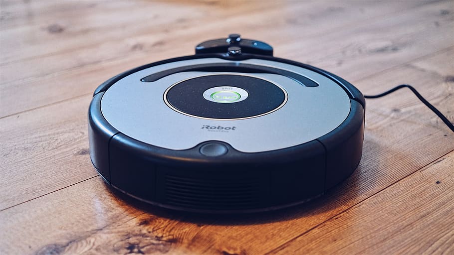 robot, vacuum, cleaner, hoover, floor, clean, dust, ai, round, technology