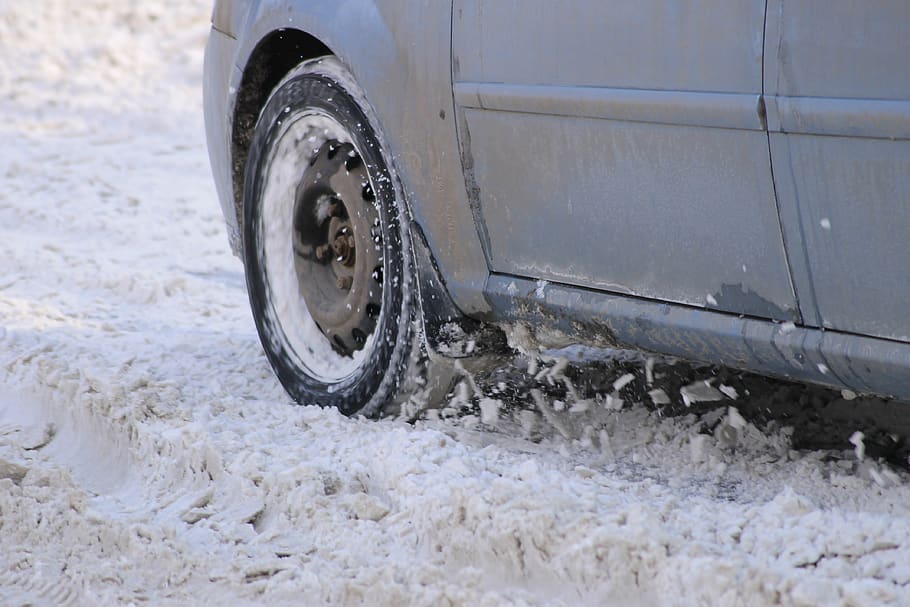 snow, car, wheel, slips, stuck, snowdrift, frost, cold, door, road