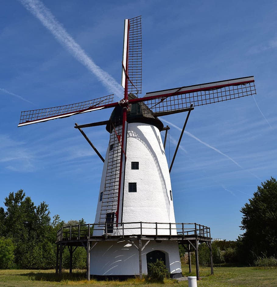 village, windmill, mill, wind, production, electricity, tower, renewable energy, sky, wind power
