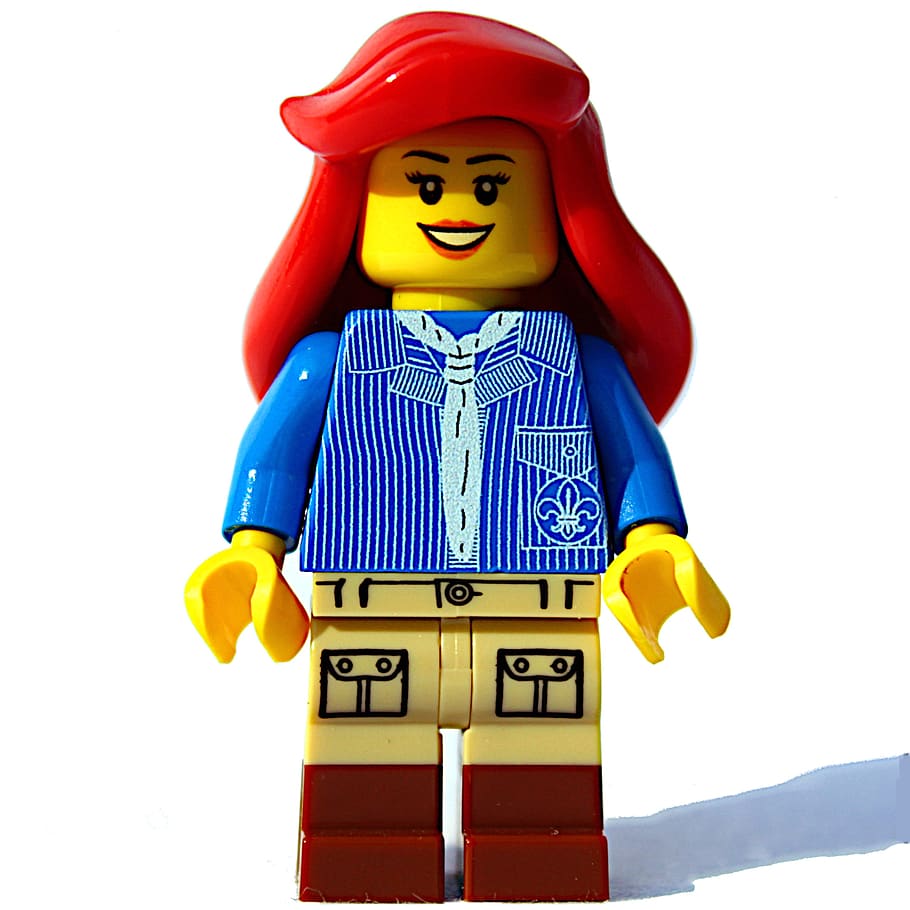 lego, minifig, mini figure, play, game figure, doll, girl, child, path finder, scout