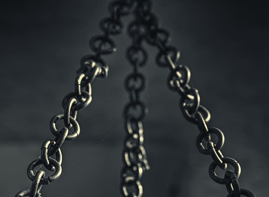 cadena, estructura, metal, símbolo, suspensión, fijación, fuerte, blanco negro, textura, hierro