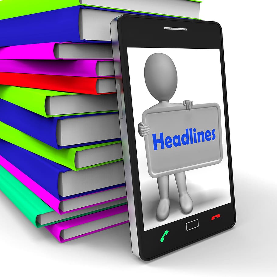 headlines phone, showing, latest, news, reporting, breaking, breaking news, broadcast, broadcaster, broadcasting