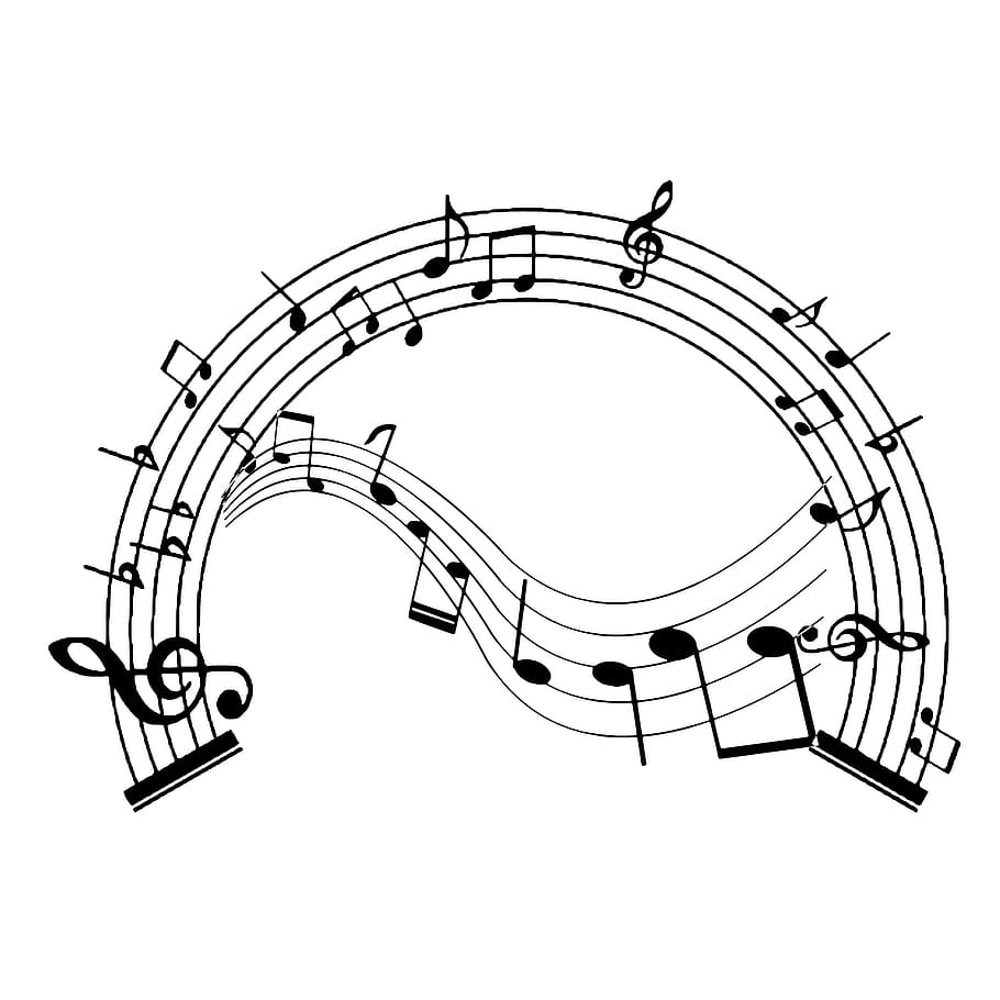 siluet, musikal, clef, bass, treble, musik, audio, suara, sonic, lagu