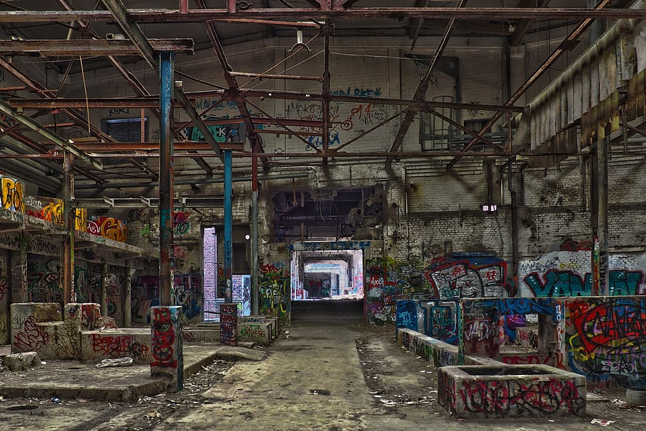 lugares perdidos, fábrica, antiga fábrica, pforphoto, abandonado, caducado, decadência, velho, edifício industrial, construção
