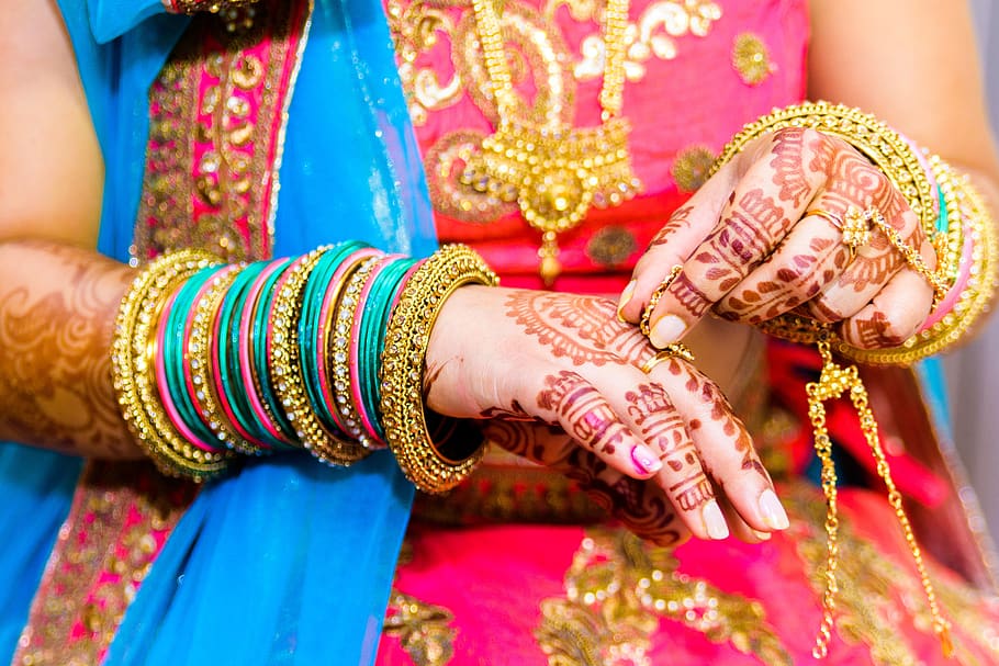 mehendi, bangles, wedding, jewelry, saree, gold, culture, indian, luxury, celebration