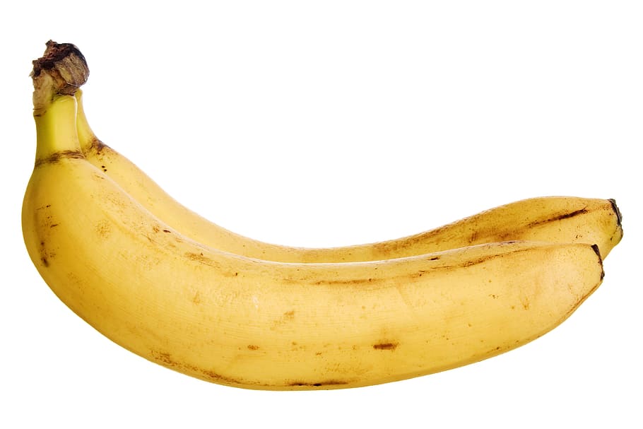 pisang, makanan, segar, buah, sehat, terisolasi, tidak ada, putih, kuning, latar belakang putih