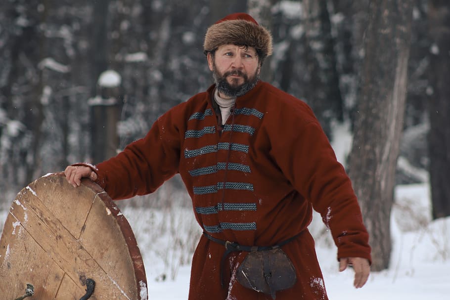 russian soldiers, slavs, old rus, history, apparel, shield, battle, winter, medieval, snow