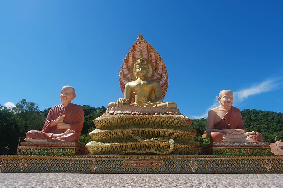 naga, buda, tailandés, dragón, meditación, tailandia, budda, escultura, monje, monjes