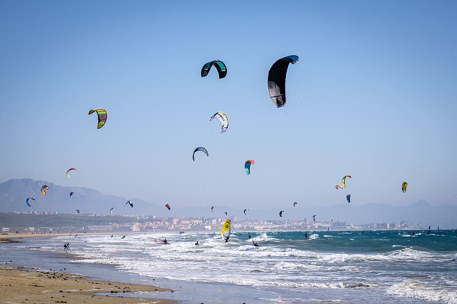 kiters, kite, deporte, mar, agua, kitesurfer, salto, verano, kiteboarding, kiteboard