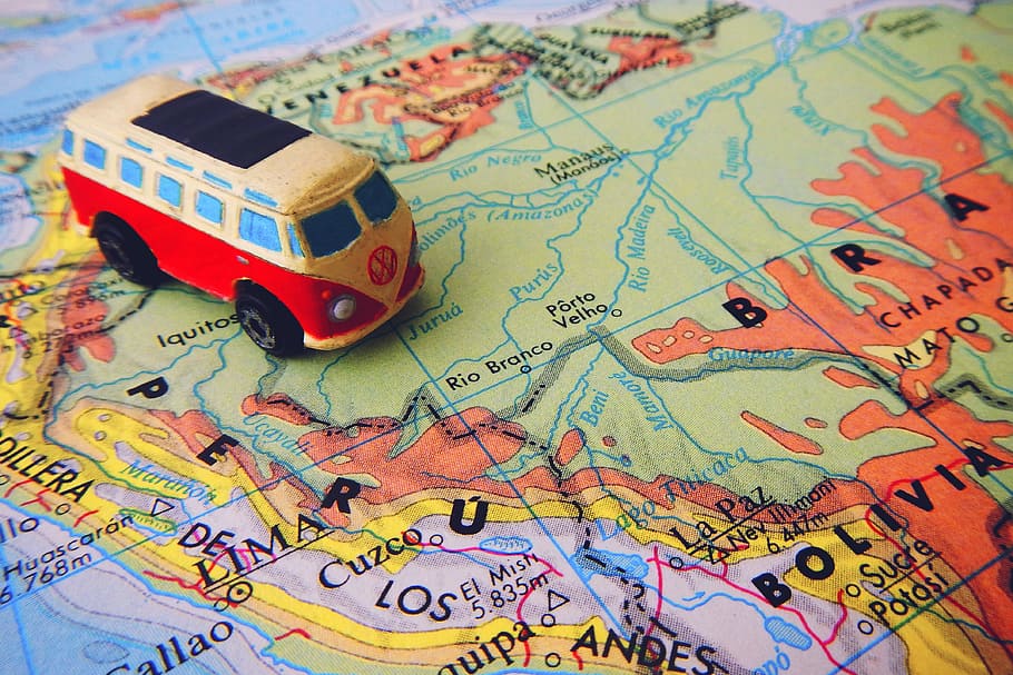 peta perjalanan, perjalanan, mobil, Wallpaper hD, peta, mainan, van, dunia, tidak ada orang, teks