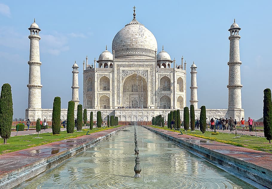 india, agra, taj mahal, mausoleum, architecture, grave, travel, landmark, minaret, building