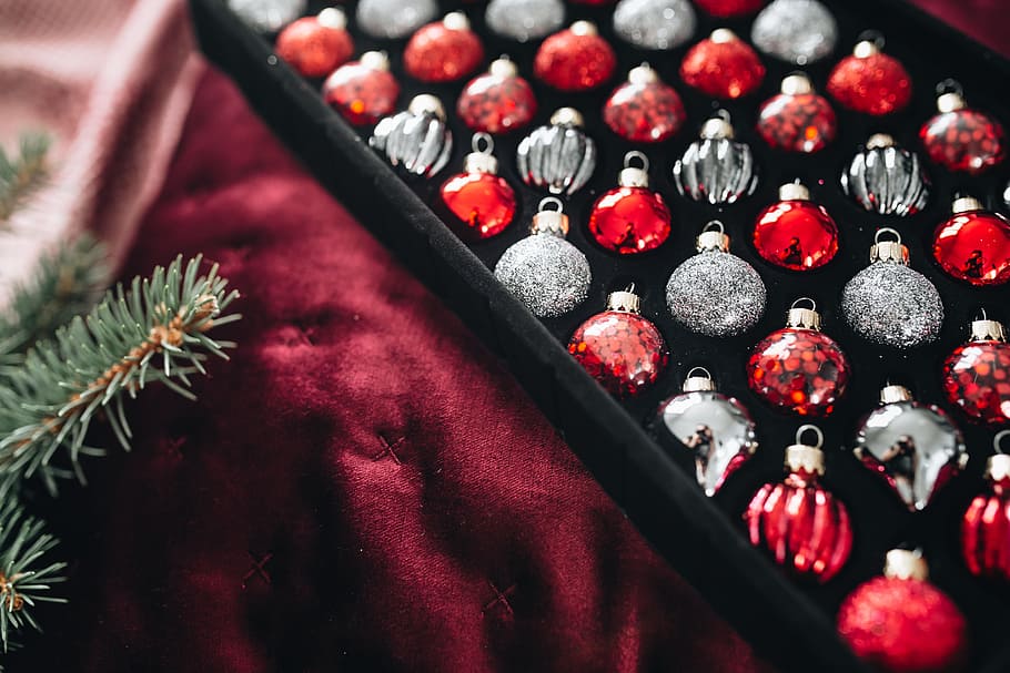 decoraciones de navidad de borgoña, moderno, vacaciones, decoración, elegante, rojo, navidad, bolas, adornos, burdeos