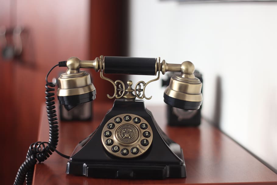 old, phone, antique, contact, nostalgia, technology, call, retro, speaker, listener