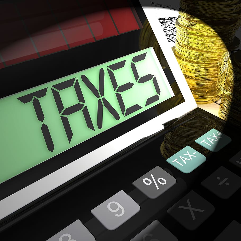 pajak, dihitung, menunjukkan, pendapatan, perpajakan bisnis, akuntan, pajak bisnis, kalkulator, perusahaan, keuangan