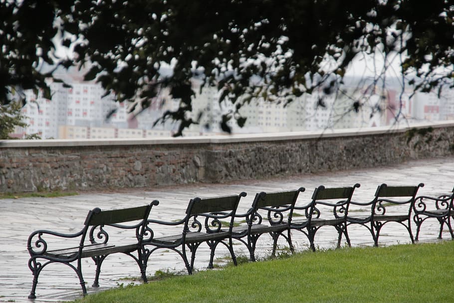 slovakia, park, bench, history, old, historic, bratislava, summer, outdoors, photography