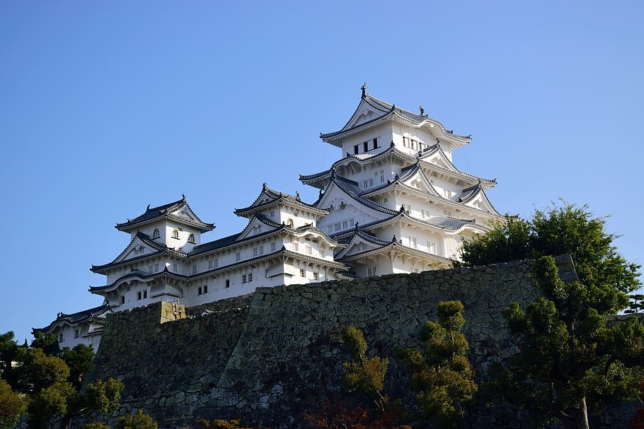 himeji, castle, japan, heritage, tourism, asia, architecture, built structure, building exterior, sky