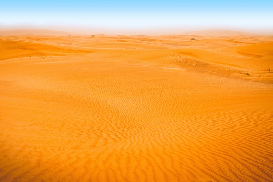 desert landscape, blue, sky., dunes background, sand, land, scenics - nature, desert, environment, landscape