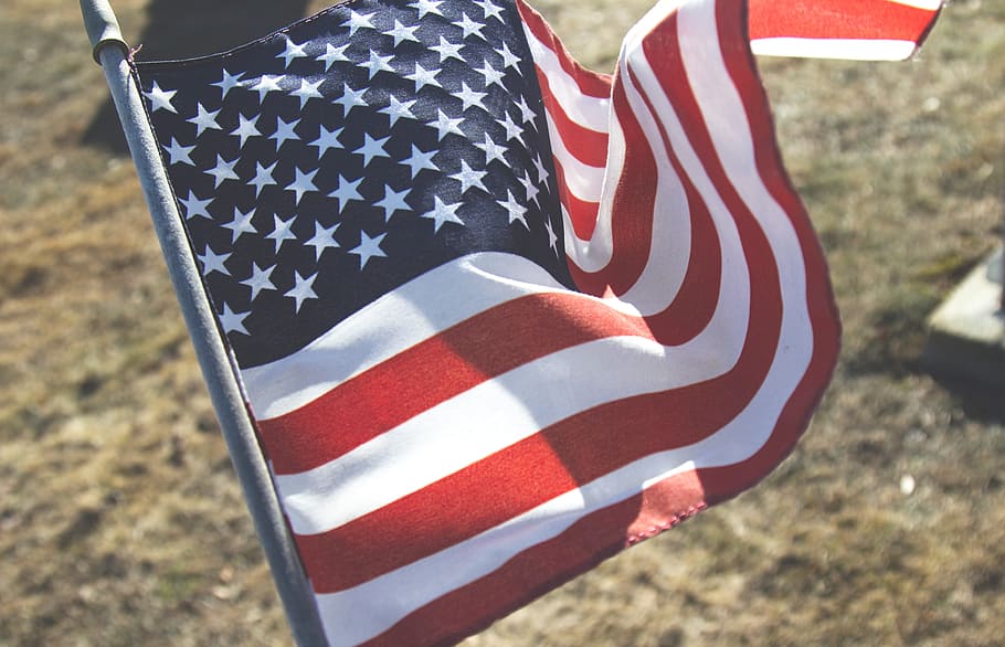 americano, bandera, Estados Unidos, barras y estrellas, patriotismo, forma de estrella, rayado, día, forma, foco en primer plano